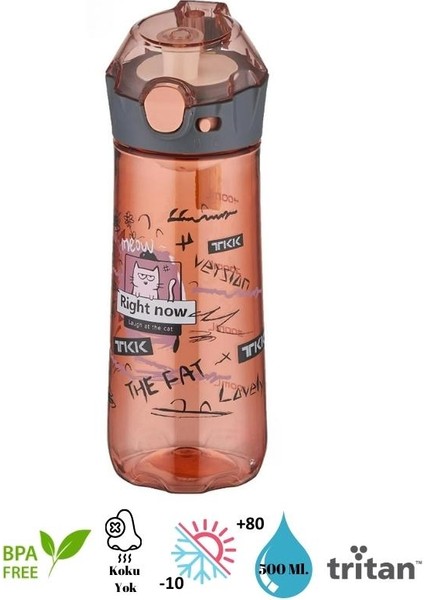 Tkk Healthy Tritan Su Matarası – 500 ml (Pipetsiz Içim)