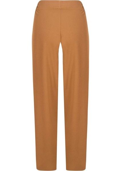 Beli Lastikli Bol Paça Krep Pantolon - Camel fiyatları