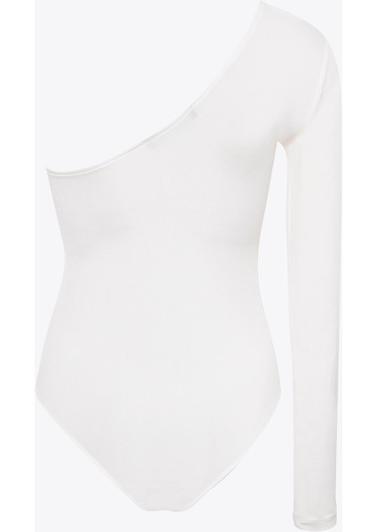 Tek Omuz Kollu Body - Ekru fırsatları