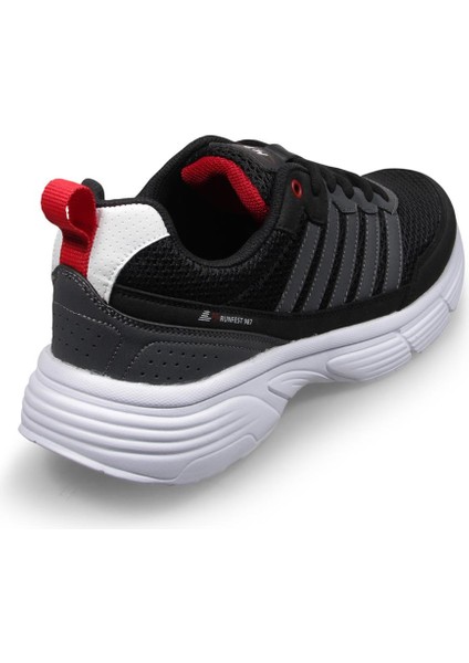 Runfest 987 Erkek Running Bağcıklı Siyah-Gri Spor Ayakkabı 1001 Mr