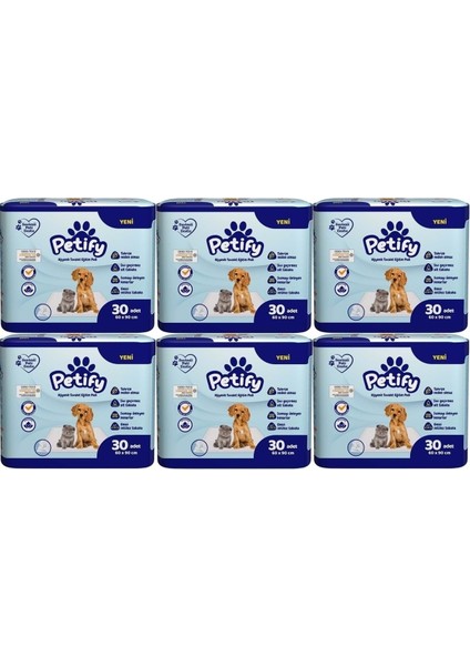 Evcil Hayvan Tuvalet Eğitim Pedi 60*90CM 180 Adet (6pk*30)
