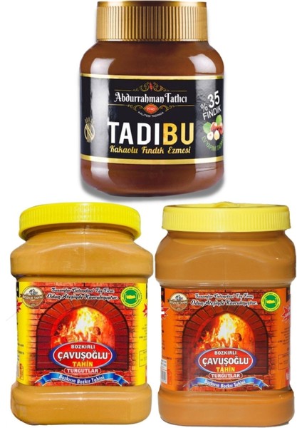 Tadıbu 330G + Odun Ateşinde Kepeksiz Bozkır Tahini 930G + Kepekli 930G