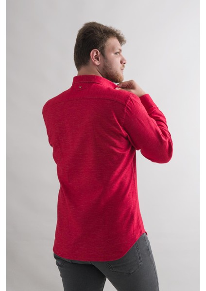 Slim Fit Pamuklu Garnili Kışlık Kalın Kumaş Erkek Gömlek fırsatları