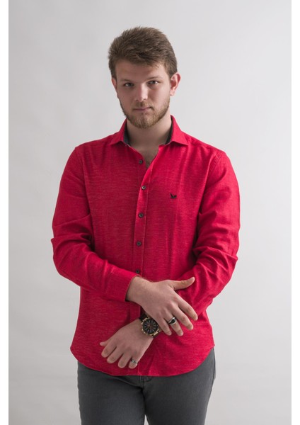 Slim Fit Pamuklu Garnili Kışlık Kalın Kumaş Erkek Gömlek indirimleri