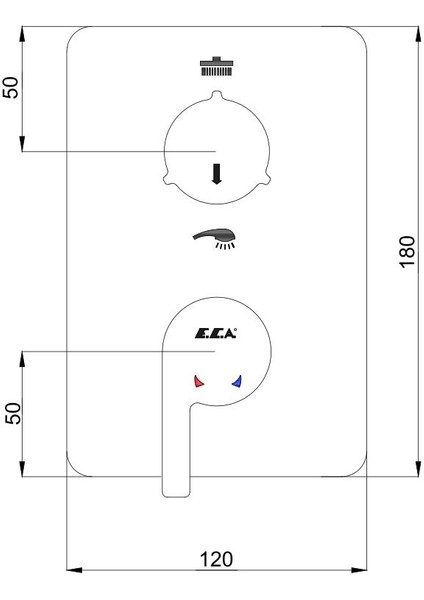 Icon Ankastre Banyo Bataryası 2 Parça Set / 2 Yollu (102167201H-KDE+102166201) modelleri