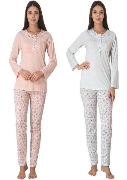 Mavi Kadın Pijama Takımı