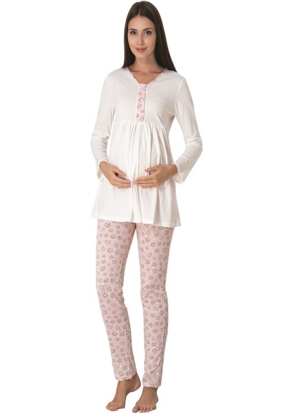 Pembe Hamile Lohusa Pijama Takımı