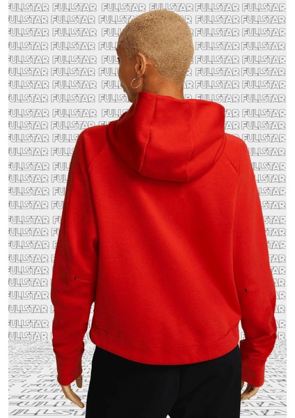 Tech Fleece Windrunner Full Zip Hoodie Kapüşonlu Kadın Sweatshirt Kırmızı fiyatları