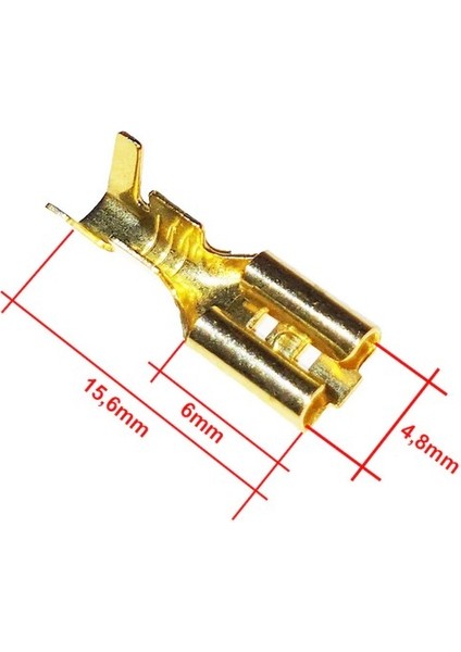 5 Adet SF1D Izolesiz Dişi Fiş Terminal Soket Kablo Ucu Metali 4.8mm Klemens