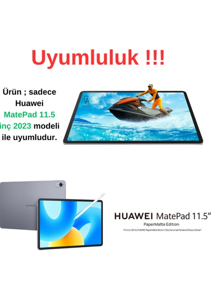 Huawei Matepad 11.5" 2023 Papermatte Edition Uyumlu 360° Dönebilen Standlı Tablet Kılıfı Siyah
