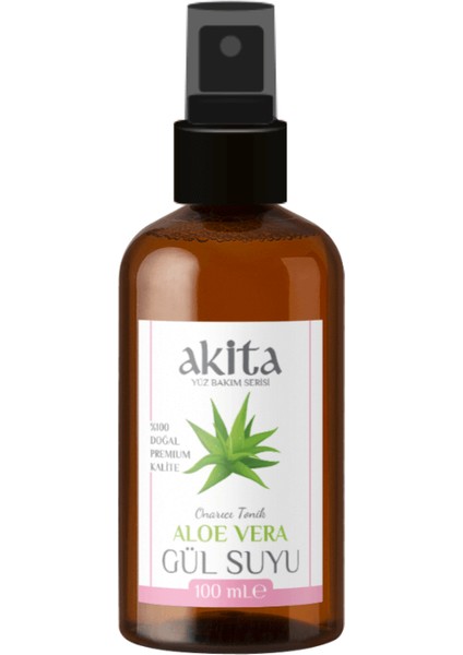 % 100 Doğal Aloe Vera Gül Suyu Cam Şişe 100 ml