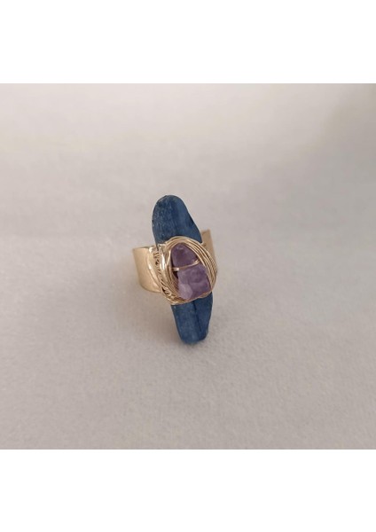 Yüzük Doğal Ametis Drusy Taş Çelik Ayarlanabilir Kadın Erkek Yüzük Takı Aksesuar fırsatları