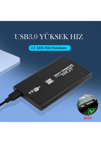 2.5 Inç USB 3.0 Sata HDD Aluminyum Harddisk Kutusu