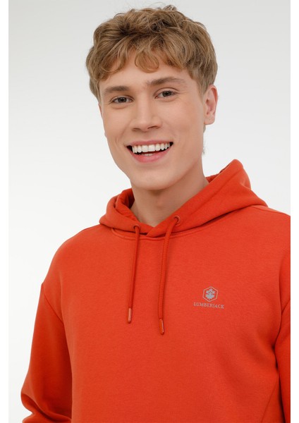 M-SN04 Basıc Hoodıe 3pr Kiremit Erkek Sweatshirt indirimleri