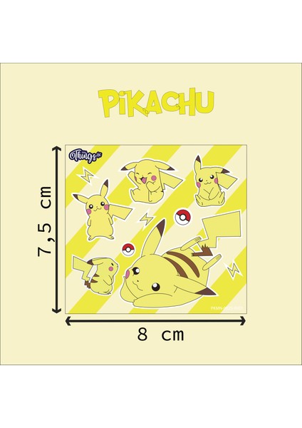 *özel Tasarım* Pikaçu (Pikachu) Pokemon Sticker 11 Parça Set -2 Adet- indirimleri