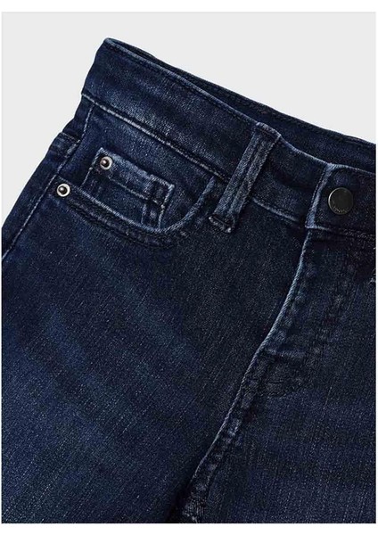 Kışlık Erkek Slimfit Denim Pantolon Koyu Mavi