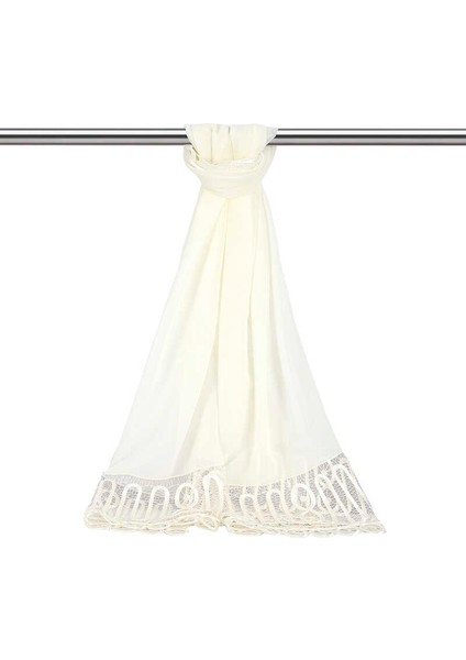 Beyaz El Işi Dantel Angles Şal