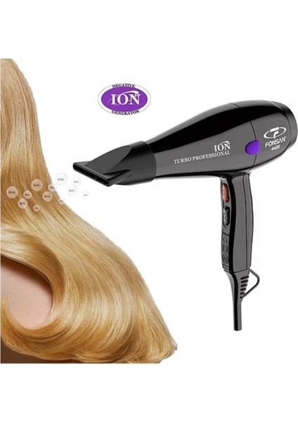 Turbo Profesyonel 2600 Watt Iyonlu Siyah Fön Makinesi Prf-Ion