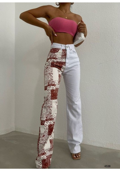 Etnik Desenli Jean