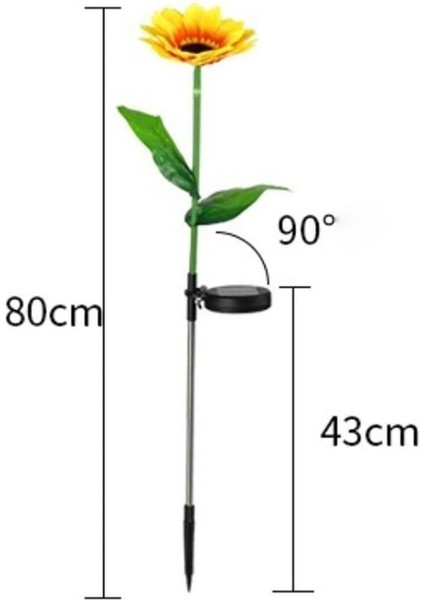 Güneş Enerjili Solar Ayçiçeği Aydınlatma - Gece Lambası Günışığı 2 Adet