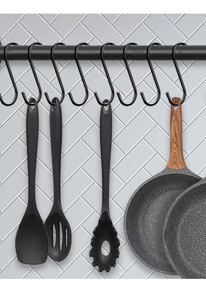 3x75 Siyah S Kanca, Mutfak Kanca, Banyo Kanca, Gardırop Kanca, 7,5 cm modelleri