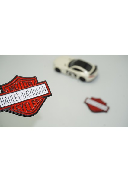 Motor Harley Davidson Depo Yanı Kırmızı Metal Logo 5,5 cm