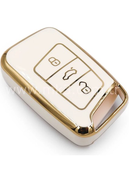 Skoda Superb Kodiaq Keyless Go Nano Anahtar Kılıfı 3 Buton Beyaz fiyatları