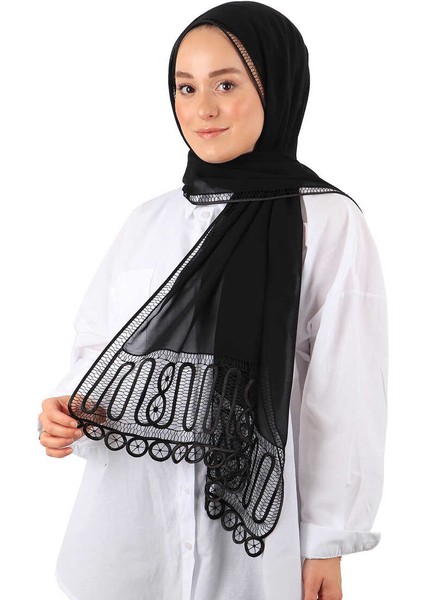 Siyah El Işi Dantel Angles Şal fiyatları