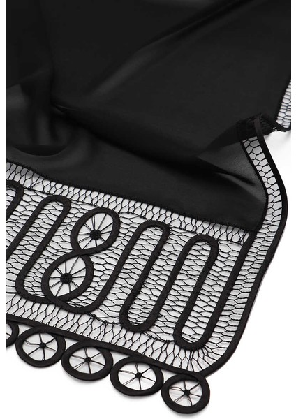 Siyah El Işi Dantel Angles Şal modelleri