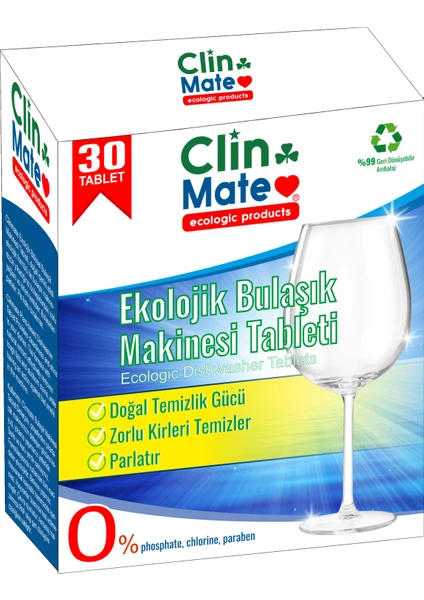 Ekolojik Bulaşık Makinesi Tablet Deterjanı 30 Yıkama