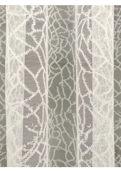 Taç Desen Ekstraforlu Pilesiz Tül Perde Tek Kanat - Krem 110 x 200 cm