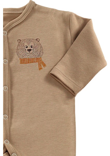 Cool Bear Unisex 3 Parça %100 Pamuk Hastane Çıkışı Takımı Organik Pamuk Yenidoğan Set