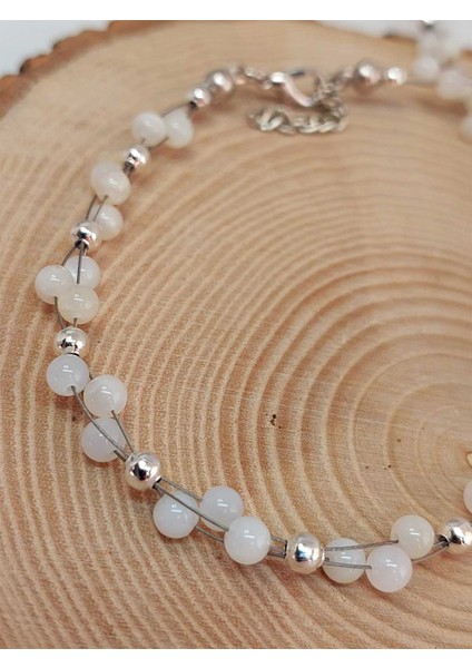 Ay Taşı Tasarım Kolye 4mm fırsatları