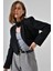 Siyah Kruvaze Crop Blazer Ceket 3