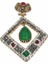 925 Ayar Gümüş Bronz Karışımı Zümrüt Taşlı Kolye Ucu 2