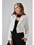 Ekru Kruvaze Crop Blazer Ceket 1