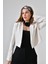Ekru Kruvaze Crop Blazer Ceket 3