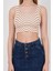 23256429 Triko Zebra Desenli Kare Yaka Crop Atlet Bej 3