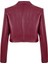 Crop Vegan Deri Ceket - Bordo 4