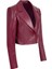 Crop Vegan Deri Ceket - Bordo 5