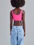 Crop Penye Beli Lastikli Atlet - Pembe 3