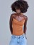 Ip Askılı Degaje Yaka Bodysuit - Taba 1