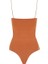 Ip Askılı Degaje Yaka Bodysuit - Taba 5