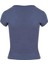 V Yaka Crop T-Shirt - Mavi 2