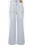 Paçaları Yırtmaçlı Yüksek Bel Wide Leg Jean - Mavi 5