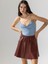 Ip Askılı Degaje Yaka Bodysuit - Mavi 1