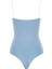 Ip Askılı Degaje Yaka Bodysuit - Mavi 4