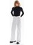 Paçaları Yırtmaçlı Yüksek Bel Wide Leg Beyaz Jean - Beyaz 1