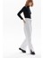 Paçaları Yırtmaçlı Yüksek Bel Wide Leg Beyaz Jean - Beyaz 2