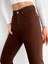 Kadın Düz Mom Kot Pantolon Kahverengi 2